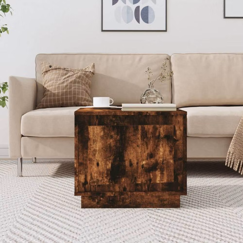 Berkfield Home Smoked Oak Coffee Table in Brown, W/D/H: 51 x 50 x 44 cm – 2