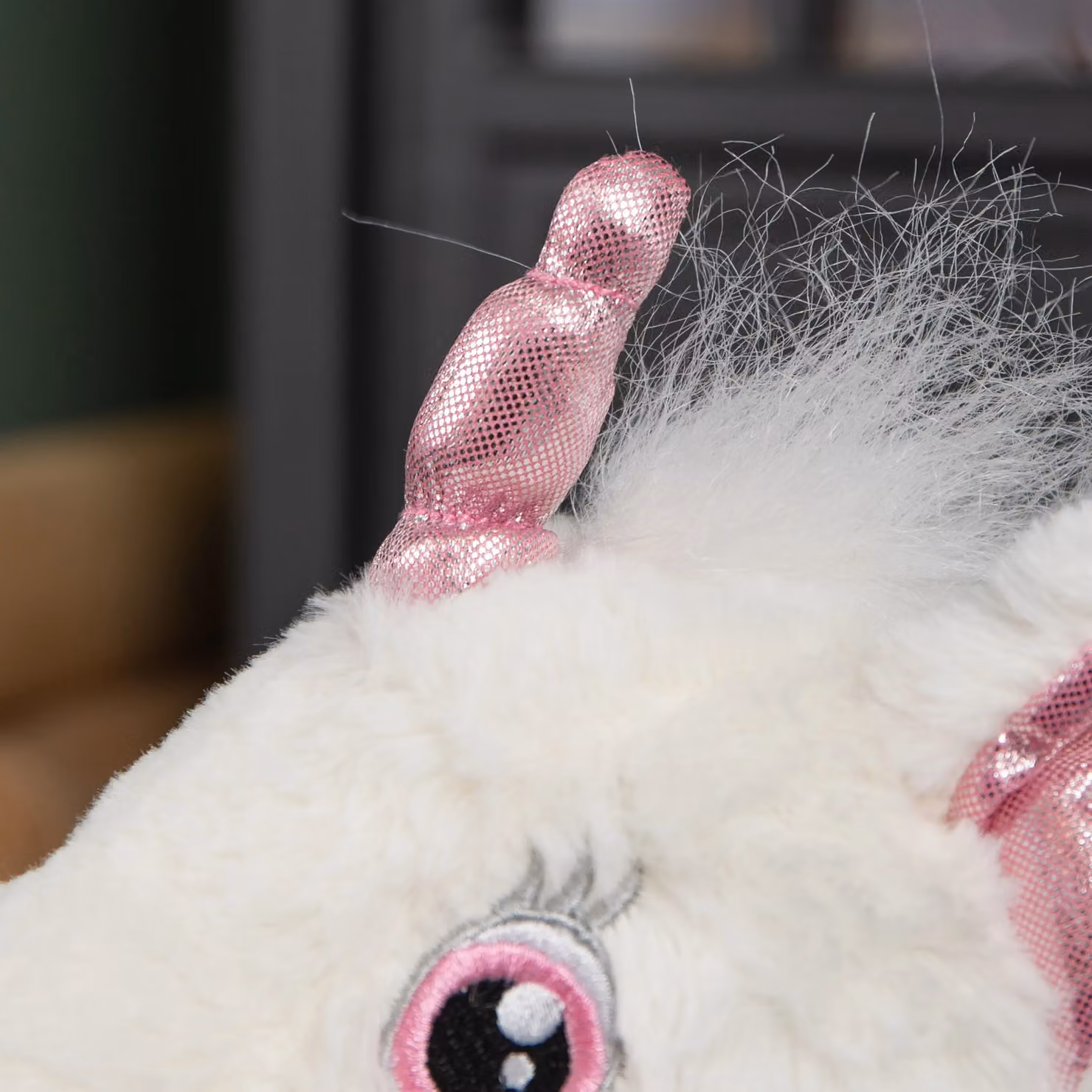 Samuel Alexander White Plush Unicorn with Pink Details, 24 cm – 5