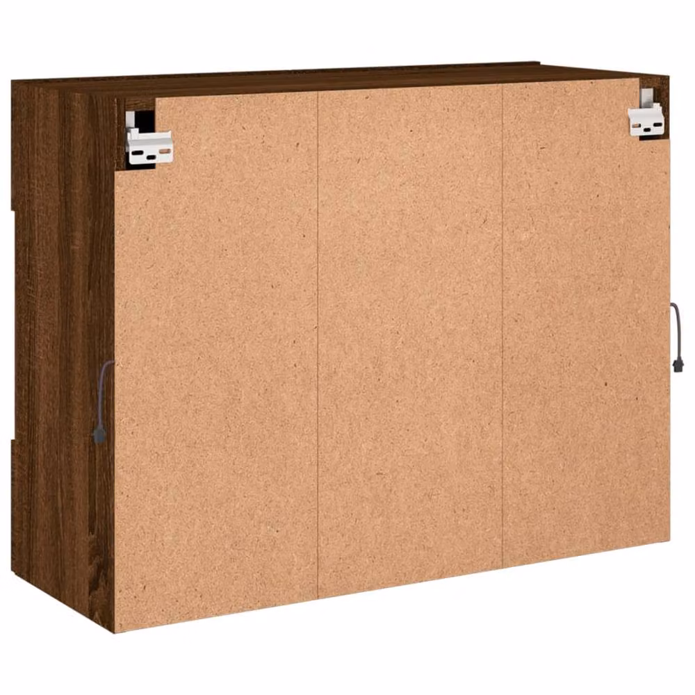Berkfield Home Modern Wall Mounted TV Cabinet with Integrated LED Lights in Brown Oak, W: 78.5 cm, D: 30 cm, H: 60.5 cm – 6