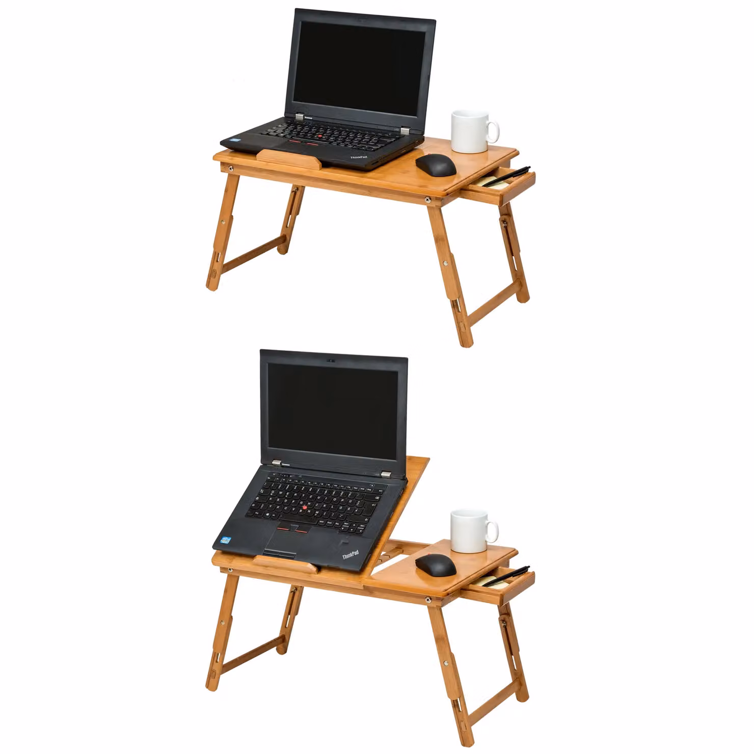 tectake Helene Height Adjustable and Tilting Laptop Stand in Brown – 2
