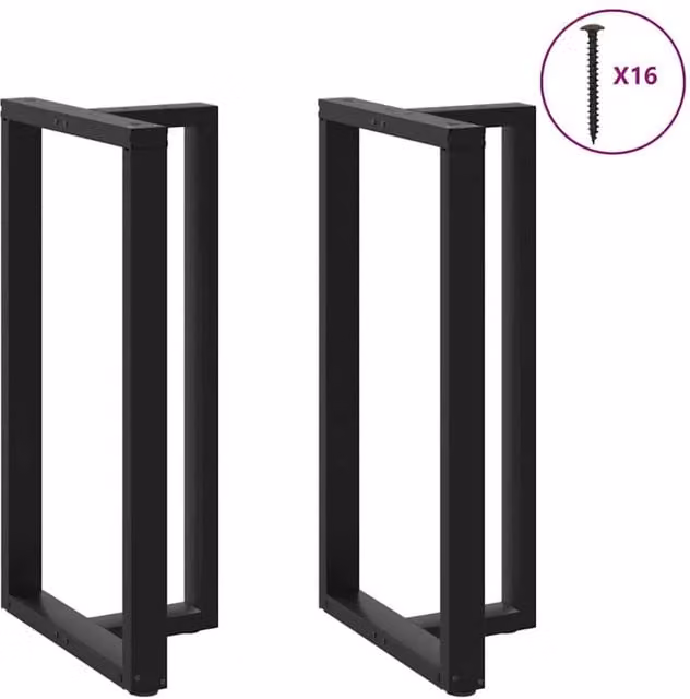 Berkfield Home Modern T-Shaped Bar Table Legs, 2 Pieces, Black Steel, W: 60 cm, D: 35 cm, H: 110-111 cm – 1
