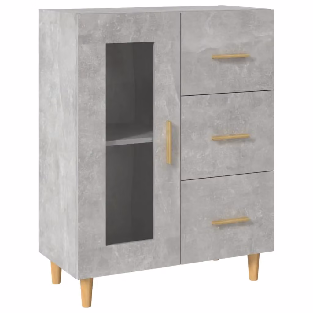 Berkfield Home Concrete Grey Sideboard in Engineered Wood W/D/H: 69.5 x 34 x 90 cm – 2