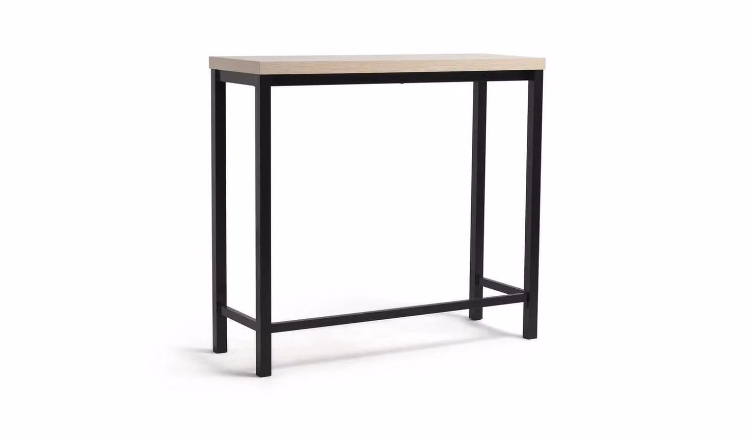 Zayn Metal 2 Seater Bar Table in Black and Birch for Kitchen or Breakfast Island