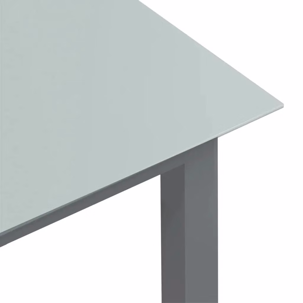 Berkfield Home Garden Table in Light Grey Aluminium and Glass, W/D/H: 150 x 90 x 74 cm – 2