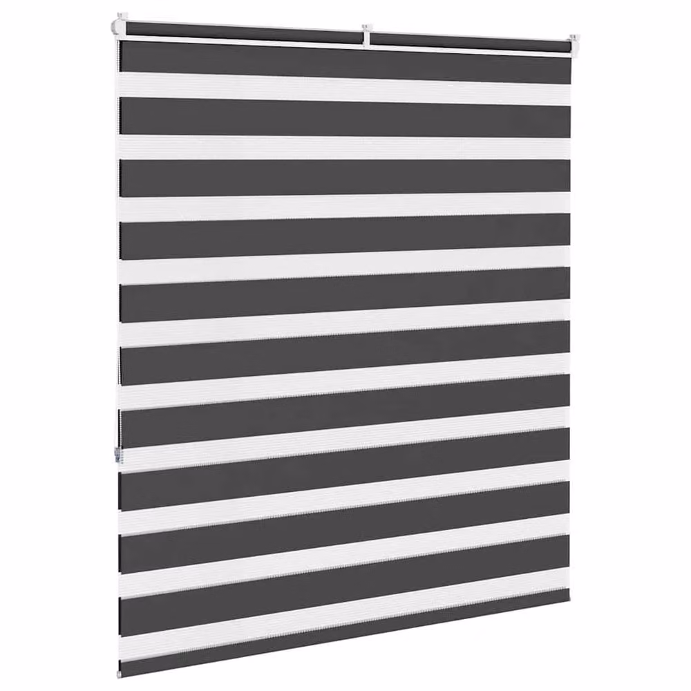 Berkfield Home Elegant Zebra Blind in Black Polyester, W: 120 cm, H: 150 cm – 4