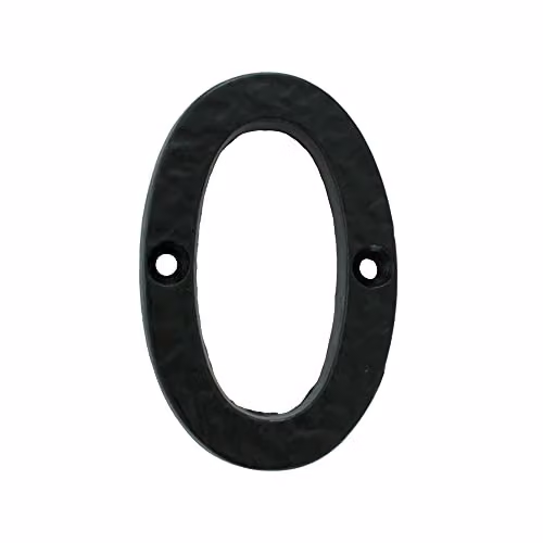 Loops Black Antique Iron Face Numeral Plaque, Height: 7.8 cm, Depth: 0.8 cm – 2