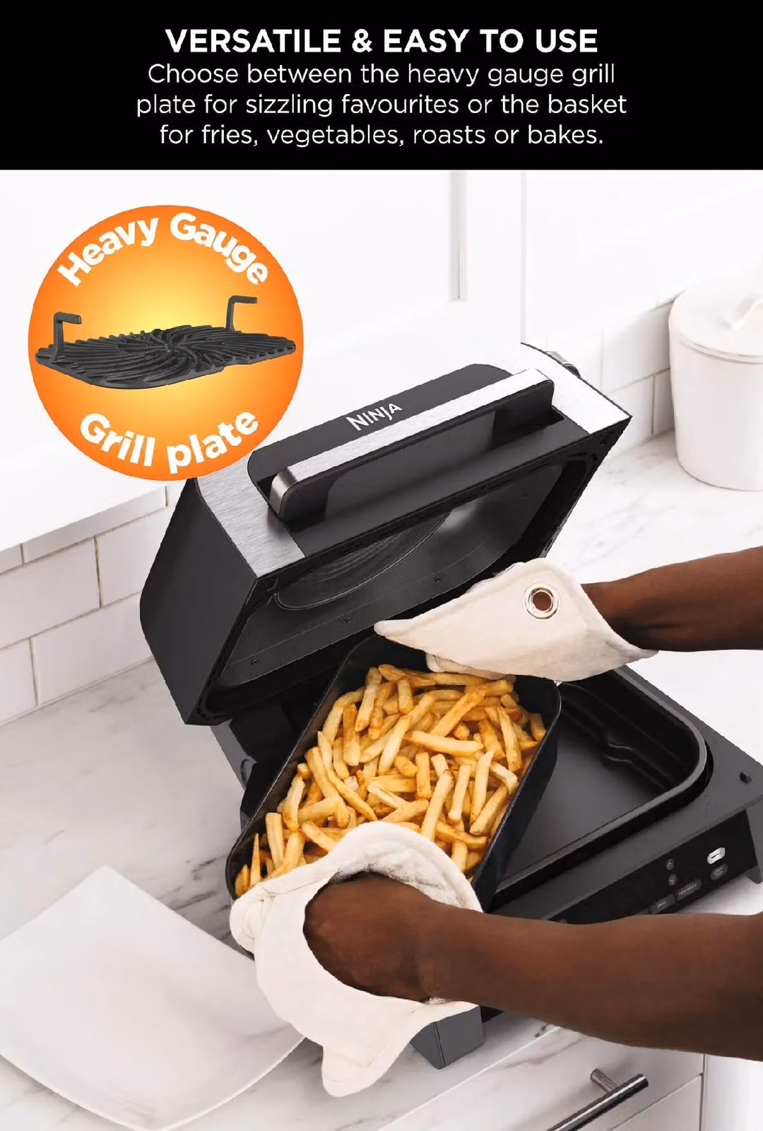 Ninja 6-in-1 MAX Grill and Air Fryer DG551 in Grey – 7