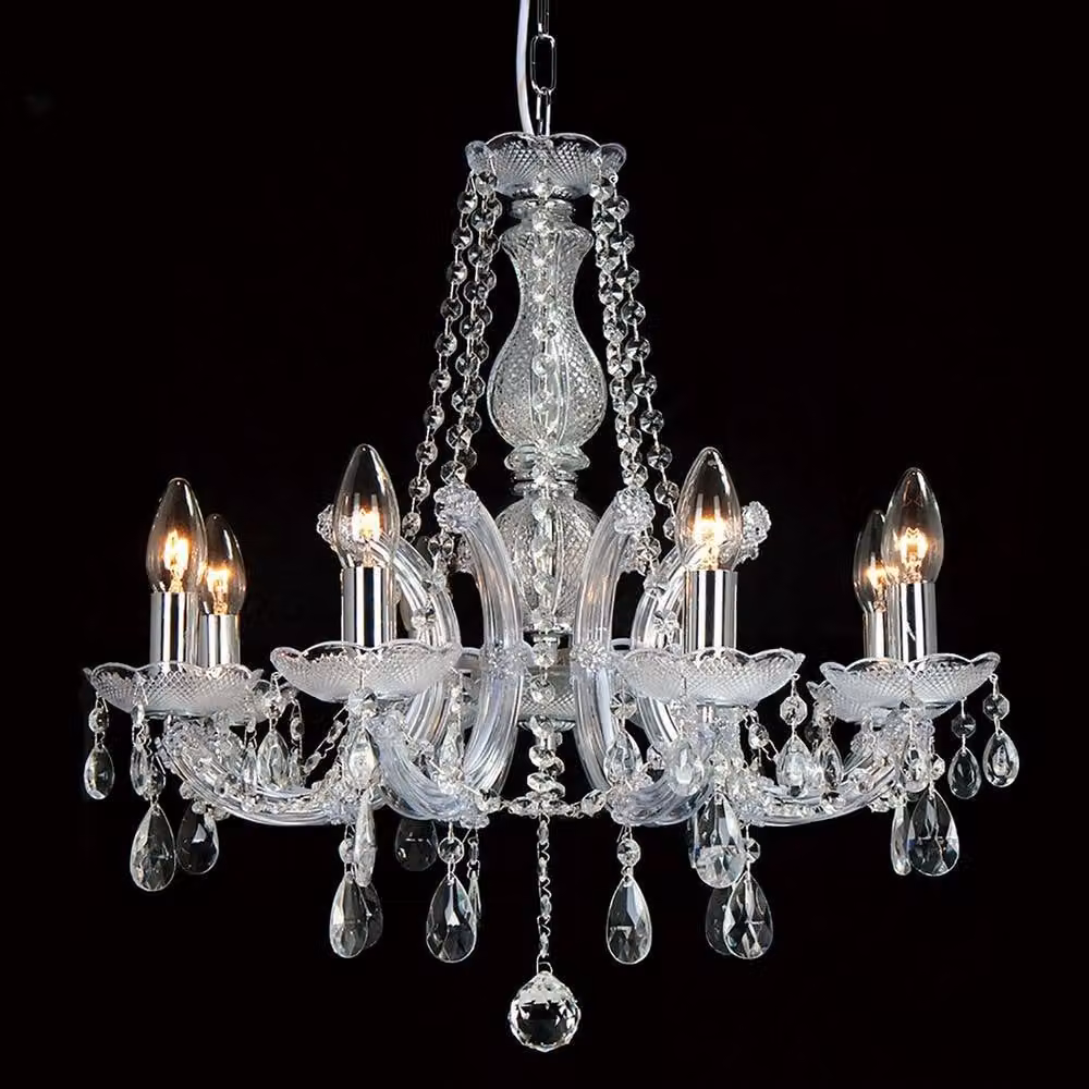 Netlighting Gabrielle 8 Light Acrylic Wall Sconce in Chrome and Silver with E14 Base – 2