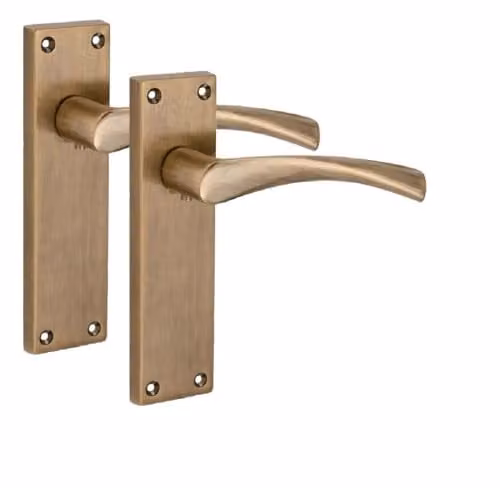 Golden Grace Victorian Astrid Scroll Door Handles in Antique Brass, 1 Pair