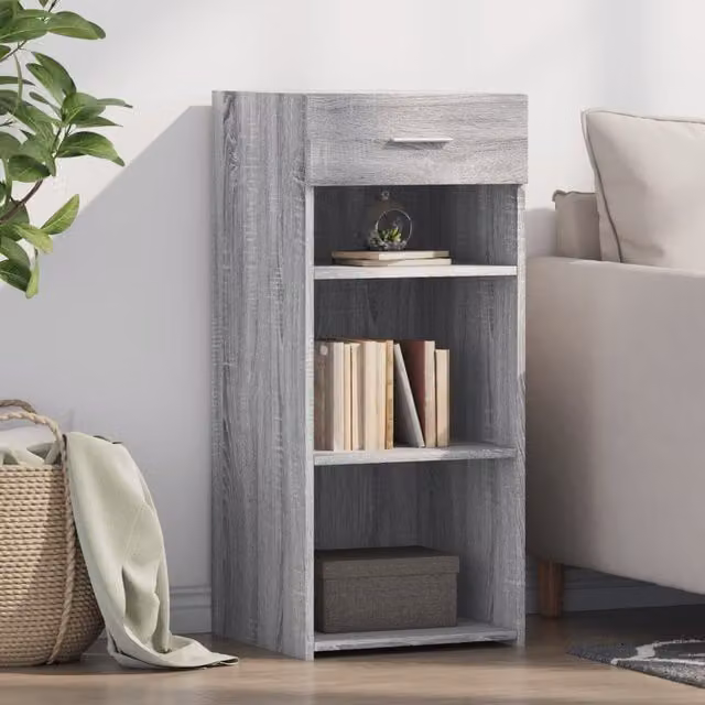 Berkfield Home Grey Sonoma Sideboard in Engineered Wood W/D/H: 40 x 42.5 x 93 cm