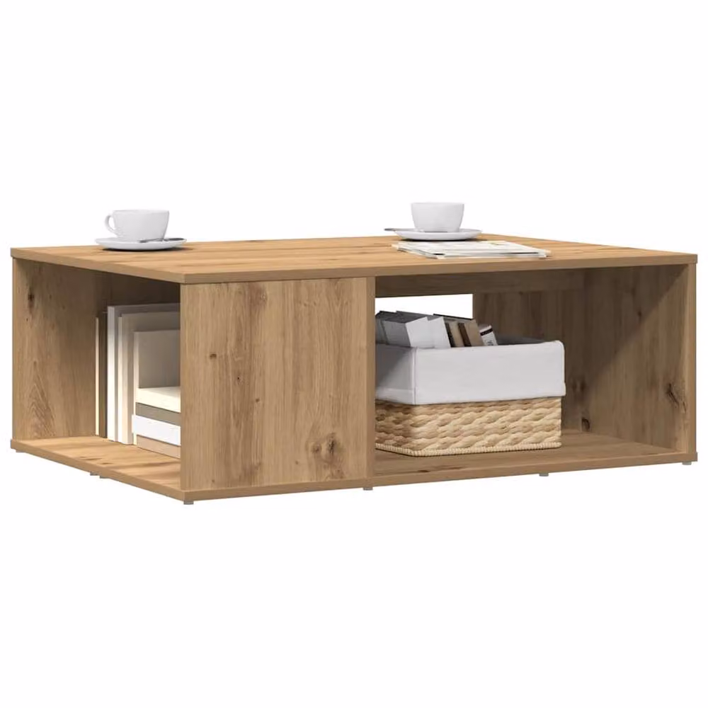 Berkfield Home Artisan Oak Coffee Table in Brown, W/D/H: 90 x 67 x 33 cm – 3