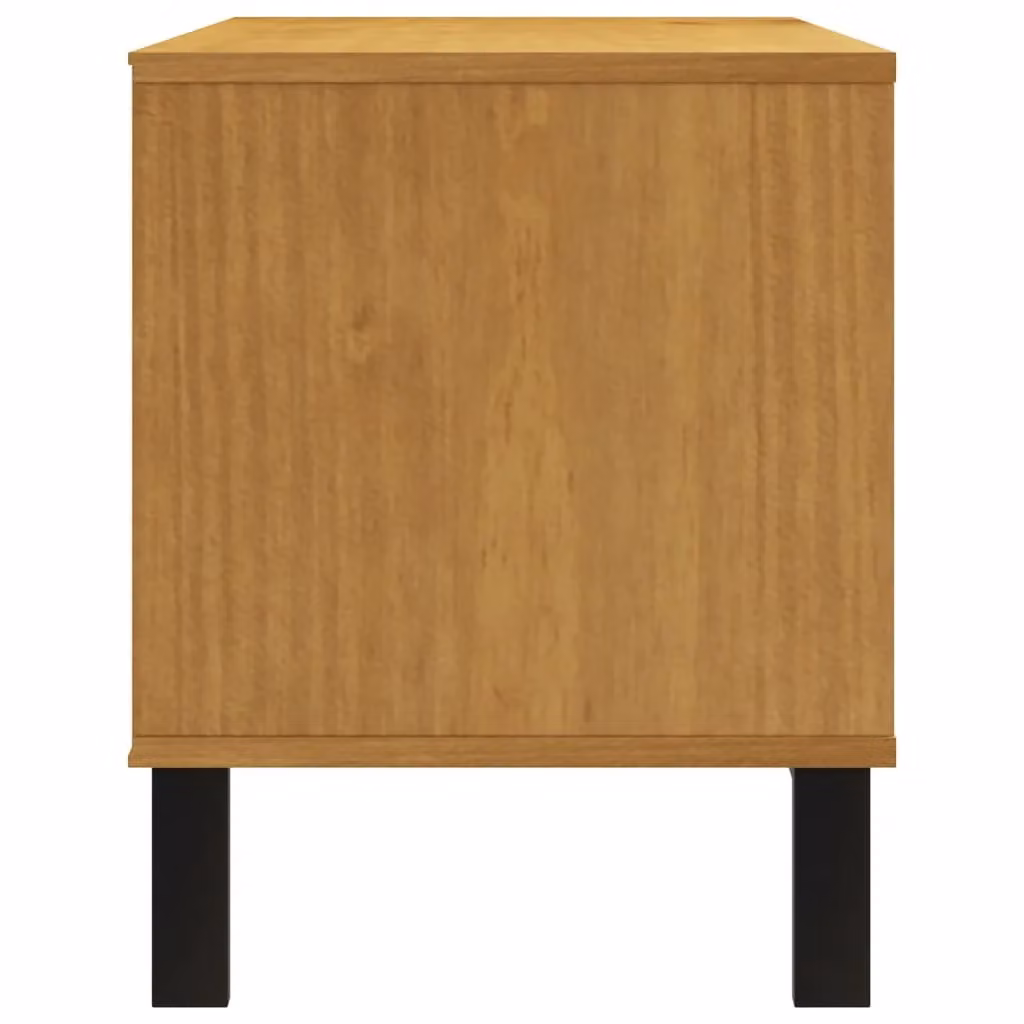Berkfield Home FLAM Rustic Solid Wood Pine TV Cabinet in Brown, W/D/H: 110 x 40 x 50 cm – 4