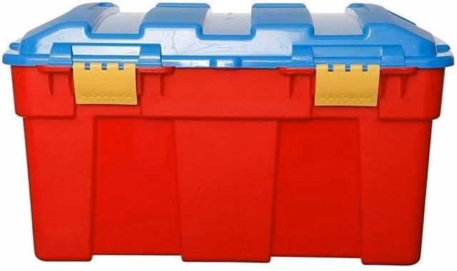 FLAVORA Heavy Duty 40L Storage Box Trunk with Clip in Red, W/D/H: 50.0 x 50.0 x 50.0 cm – 1