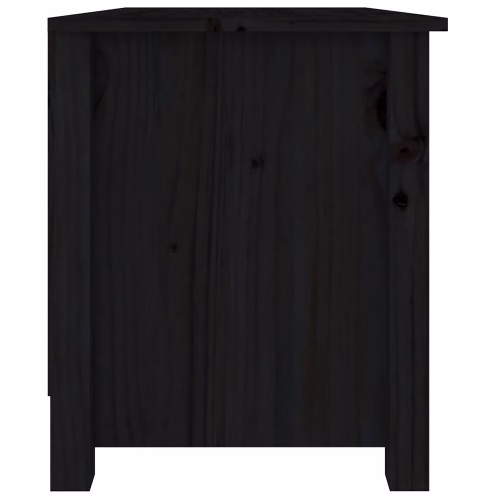 Berkfield Home Black Solid Wood Pine Shoe Bench W/D/H: 70 x 38 x 45.5 cm – 4