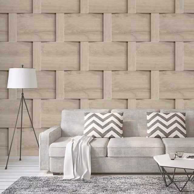 Debona Modern Geometric Abstract Paper Wallpaper in Beige and Yellow