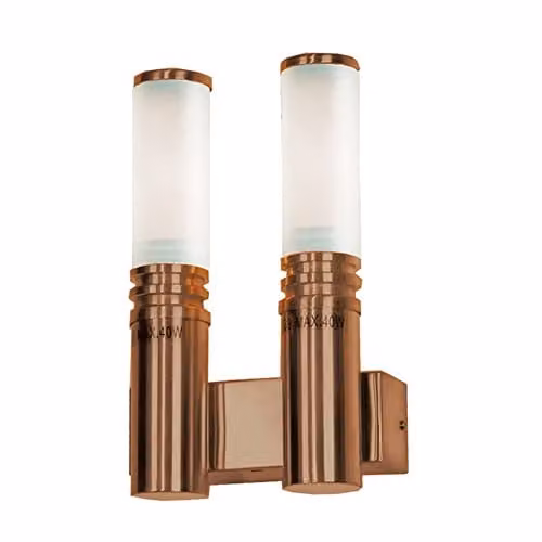 Netlighting Inox Modern 2 Light Outdoor Wall Light in Brown Stainless Steel IP44 – 1