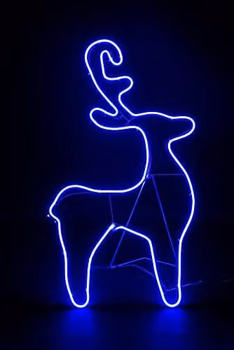 Shatchi Reindeer Calf Neon Effect Rope Light Silhouette with 90 Blue LEDs – 1