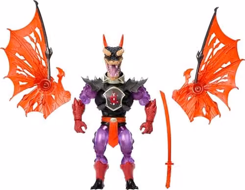 Mattel Masters of the Universe x Teenage Mutant Ninja Turtles Reptile Wars Ninjor Fully Articulated Action Figure, Multicolour – 1