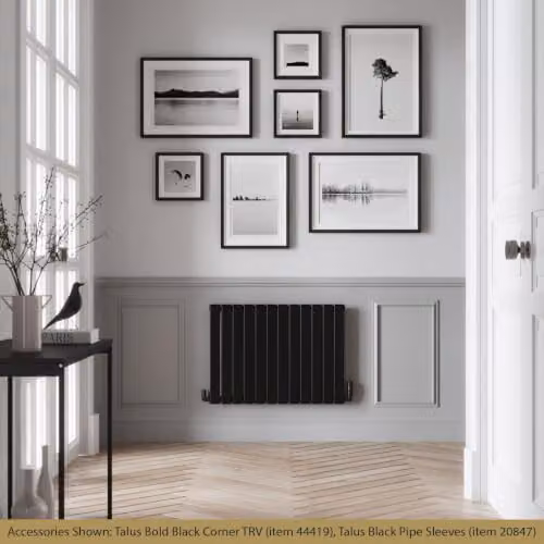 UK Radiators Typhoon Black Flat Tube Horizontal Designer Radiator, W: 81.6 cm, H: 60 cm – 3