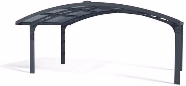 Palram Arizona Wave Double Wings & Arch Polycarbonate Carport in Grey, W: 578 cm, D: 495 cm, H: 273.5 cm