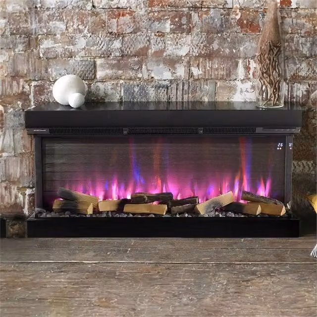PAWNORA 50 inch Electric 3 Sided Media Fire Standing Heater in Black – 1