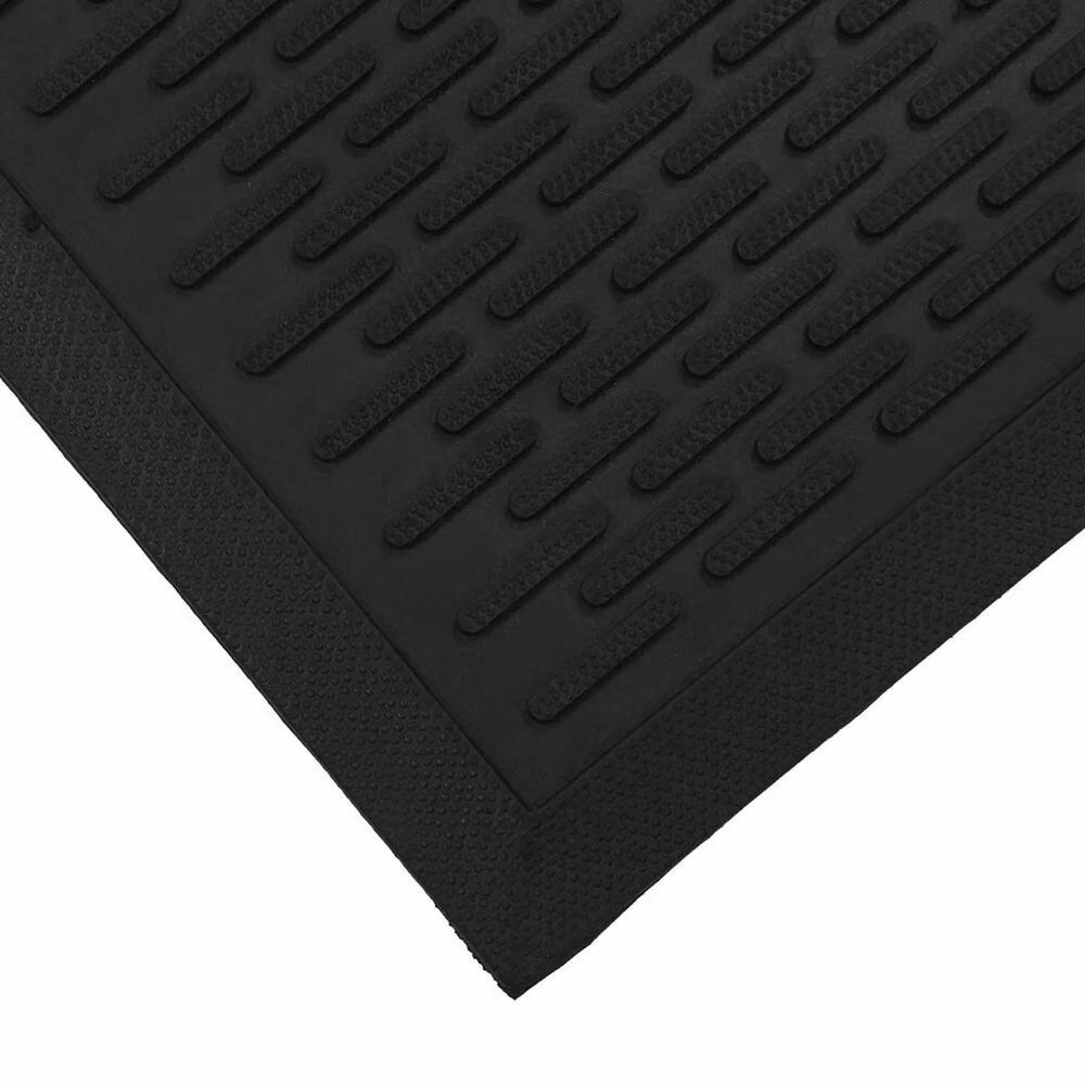 EONLION Black Weatherproof Rubber Outdoor Scraper Doormat for Entrance and Foyer, W: 110 cm, D: 45 cm – 2