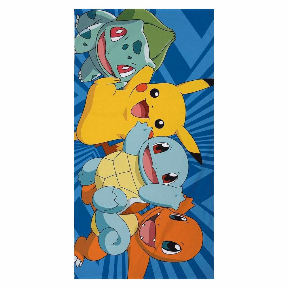 Pokemon Catch Multicolour Cotton Quick Drying Fluffy Towel, W/D/H: 140 x 70 x 70 cm