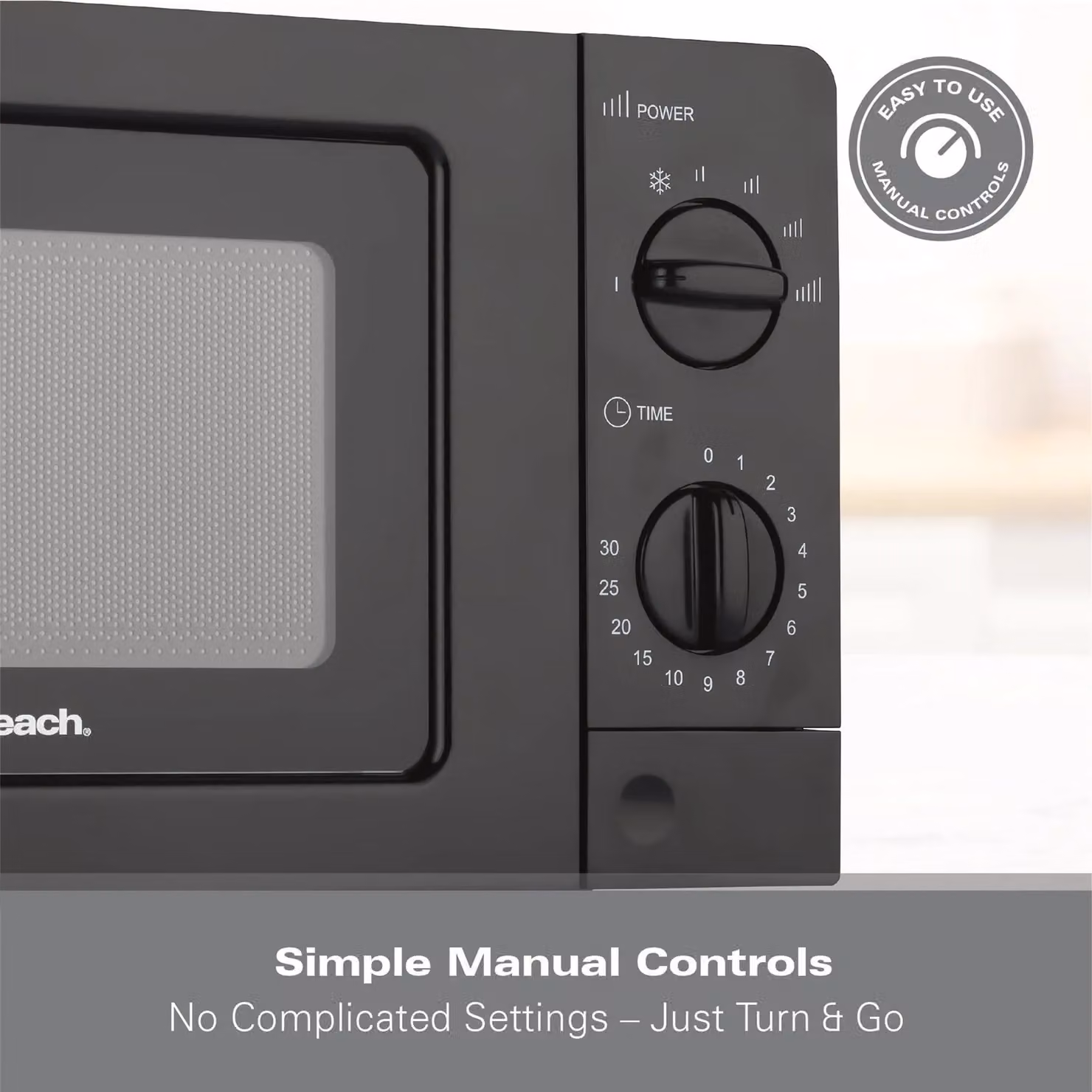 Hamilton Beach 700W Solo Countertop Microwave Oven, 20L Capacity, Black – 10