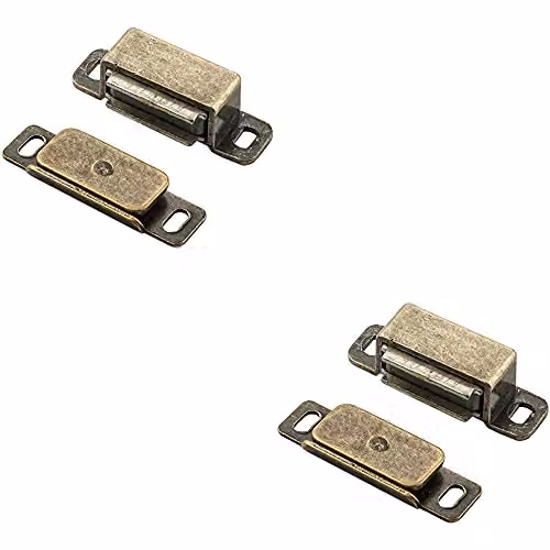 Loops 2 Pack Magnetic Cupboard Door Catch in Florentine Bronze with 37mm Fixing Centres and 6kg Pull