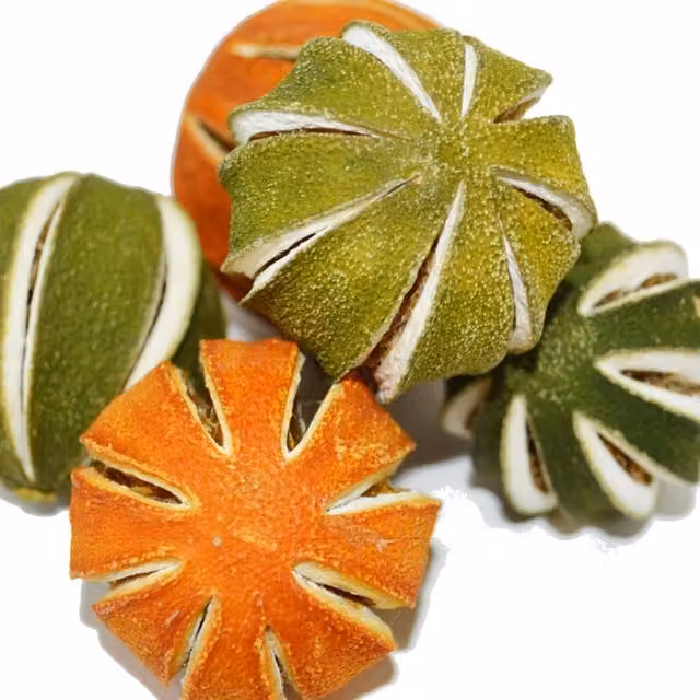 Natural Crafts Decorative Whole Mixed Dried Oranges in Green, 20 Pieces