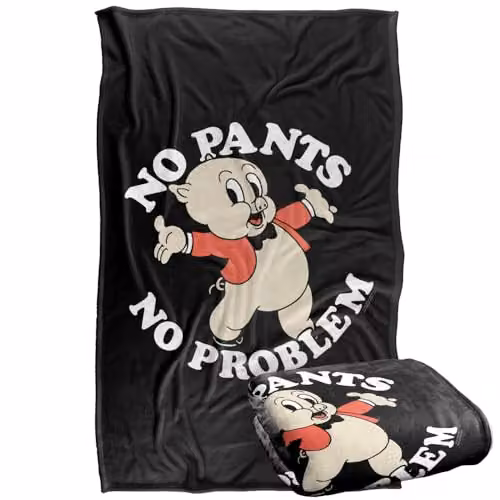 LOGOVISION Looney Tunes No Pants Super Soft Silky Touch Fleece Throw Blanket, Multicolour, W: 91.44 cm x L: 147 cm – 1