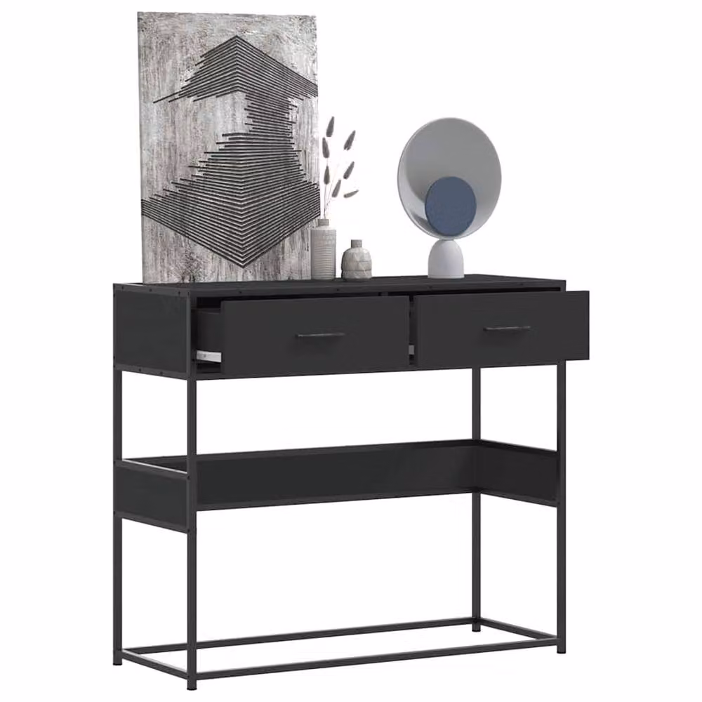 Berkfield Home Black Scandinavian Console Table, W/D/H: 90 x 35 x 80 cm – 2