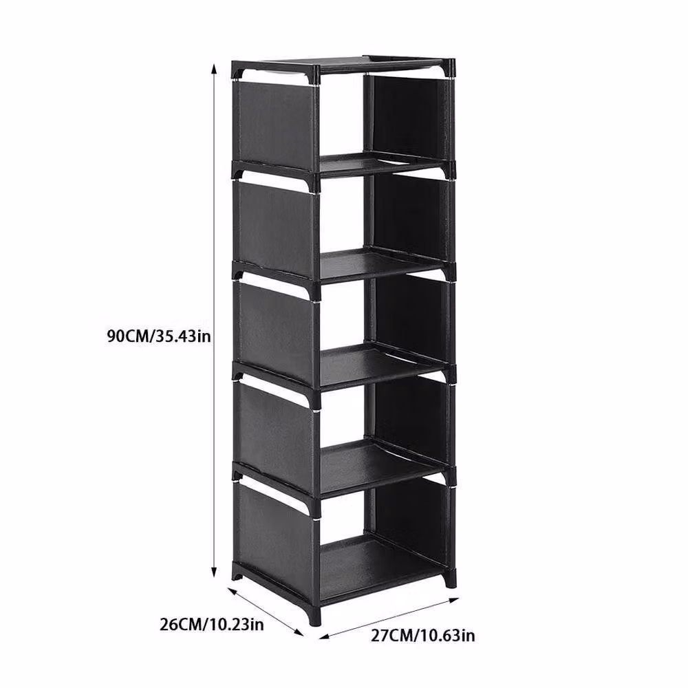 Kelvenix 6-Tier Compact Freestanding Shoe Rack in Black – 2