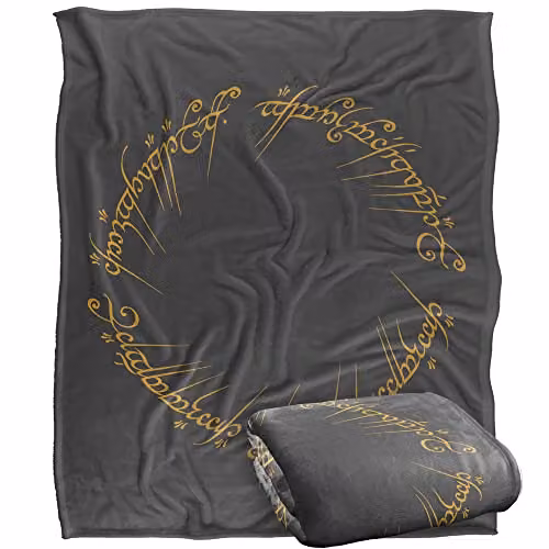 Logovision Lord of the Rings White Silky Touch Super Soft Microfibre Fleece Throw Blanket W/D/H: 152 x 127 cm