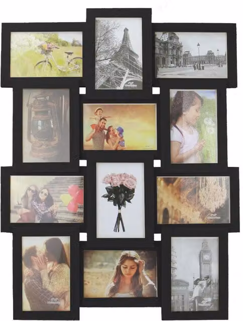 Maison & White 12 Photo Collage Frame in Black Wood