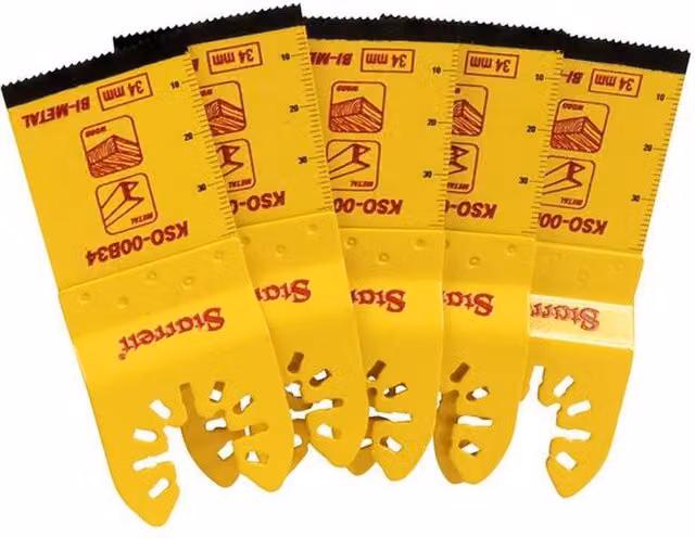 Starrett Bi-Metal Oscillating Plunge Blade for Wood, 18 TPI, Yellow, W: 40 mm, H: 34 mm