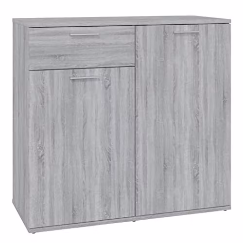 vidaXL Modern Grey Matt Sideboard in Engineered Wood W/D/H: 80 x 36 x 75 cm