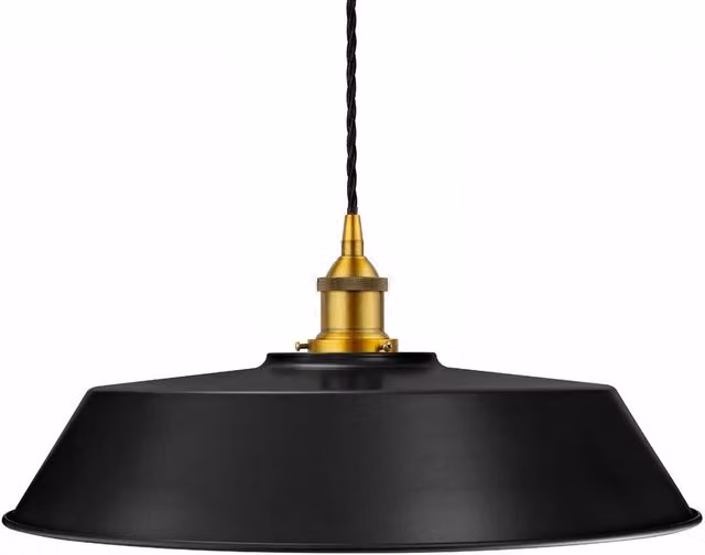 SE Home Chancery Large Pendant Light in Matt Black and Antique Gold
