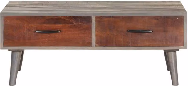 Berkfield Home Beautiful Grey Rustic Mango Wood Coffee Table W/D/H: 100 x 60 x 40 cm – 1