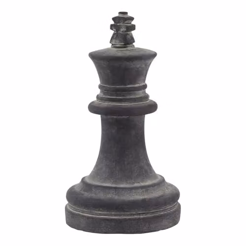 Hill Interiors Amalfi King Chess Piece, Grey, H 28 cm x W 16 cm x D 16 cm
