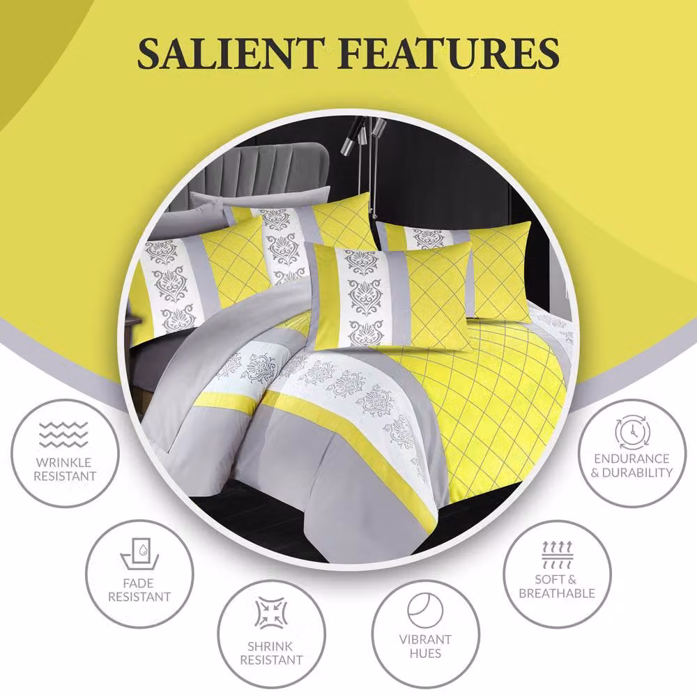 Lazzaro Home Bohemian Microfibre Single Duvet Cover in Yellow – 3