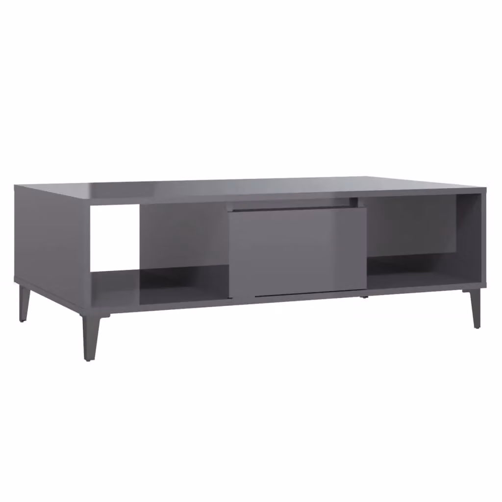 Berkfield Home High Gloss Grey Rectangular Coffee Table, W: 103.5 cm, D: 60 cm, H: 35 cm – 2