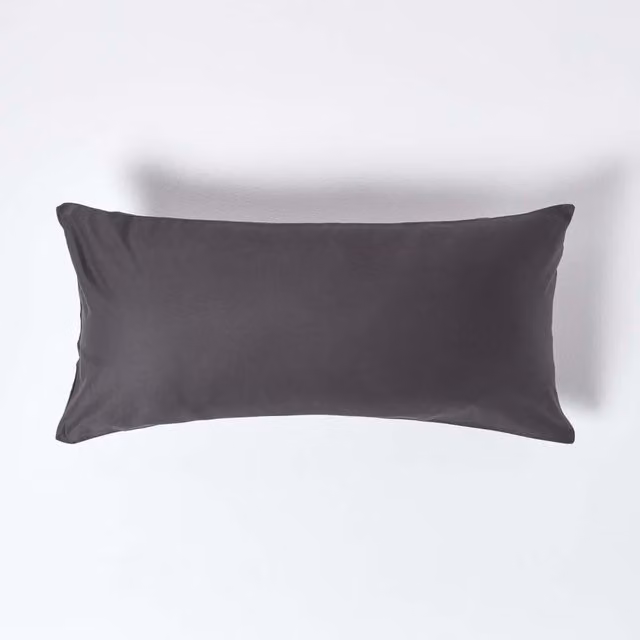 Homescapes 1000 Thread Count Egyptian Combed Cotton Mako Satin Pillowcase, Grey, W: 80 cm, H: 40 cm
