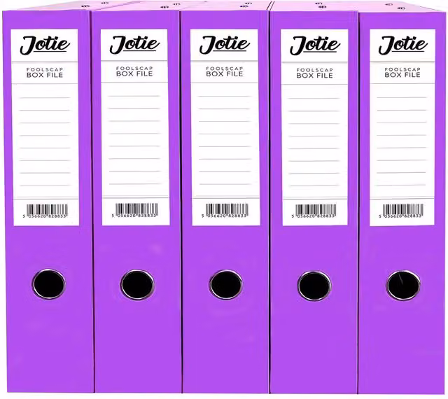 Jotie Purple Plastic Box File Set of 5