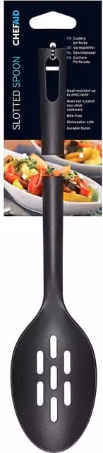 Chef Aid Black Nylon Slotted Spoon Skimmer – 1