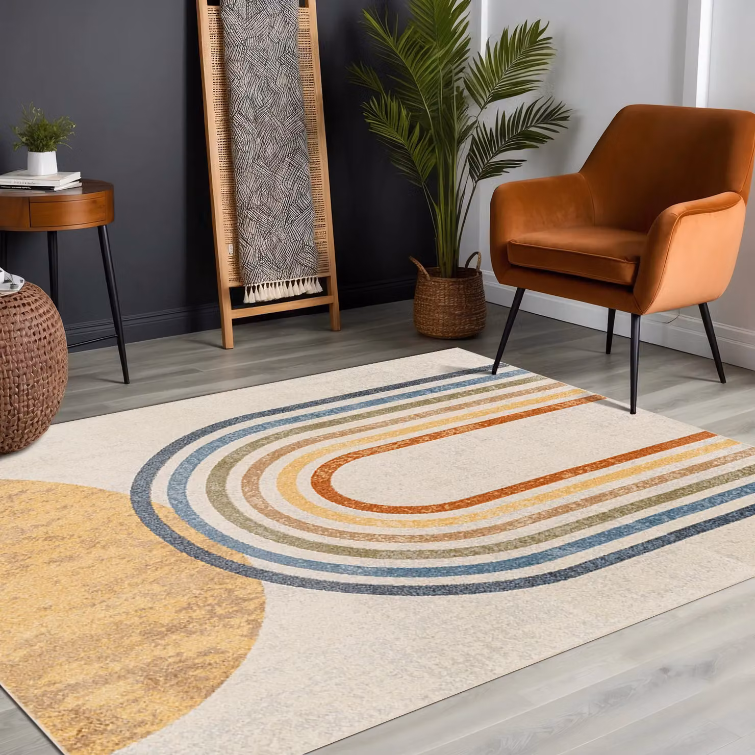 Livabliss Lilian Washable Modern Abstract Rug in Multicoloured Grey and Beige, W: 200 cm, L: 275 cm – 4