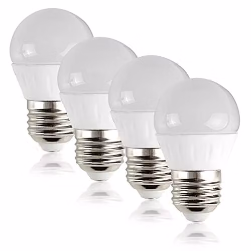 MiniSun Pack of 4 4W LED E27 Golfball Energy Saving Light Bulbs, 2700K Warm White