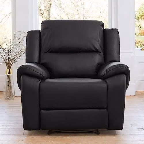 Artemis Home Brookhaven Electric Recliner Armchair in Black Synthetic Leather