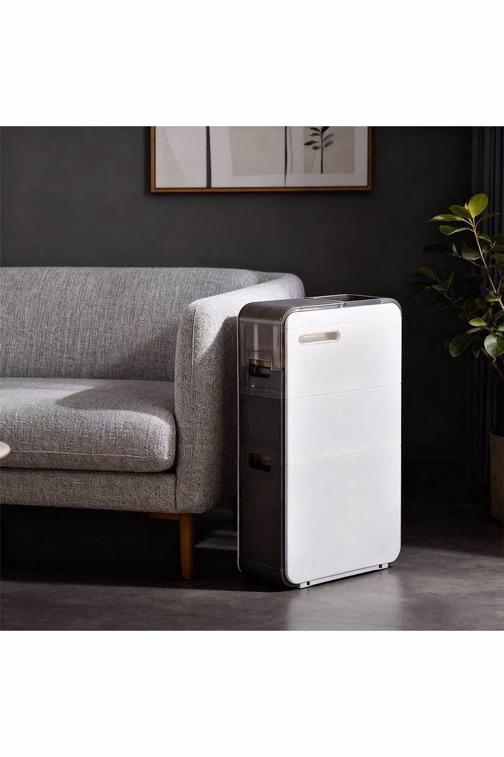 Living and Home 3-Tier Narrow Bathroom Storage Cabinet with Drawers and Wheels in White – 3