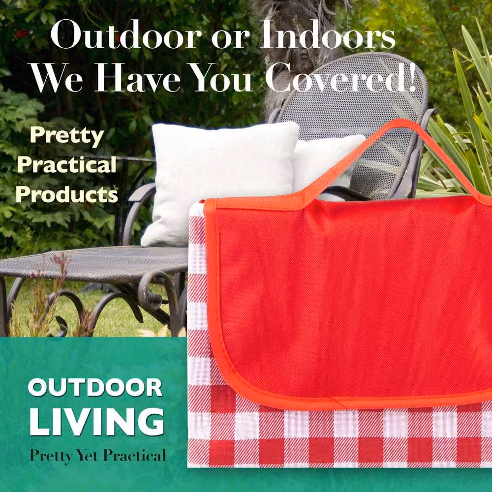 VFM Red Waterproof Picnic Blanket with Carry Handle – 2